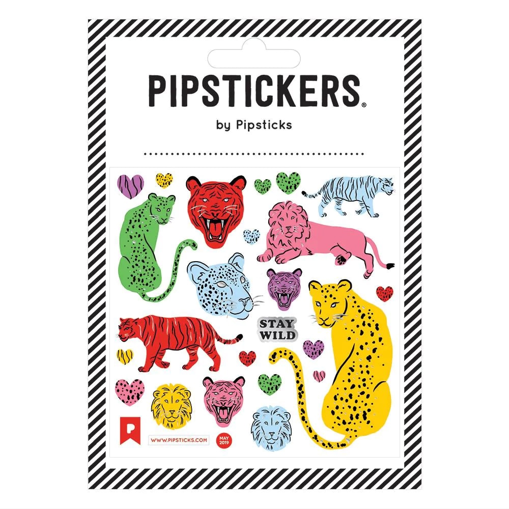 Pipsticks, Stickers, Art & School, Approximately 4"x4", Wild Cats, 620160